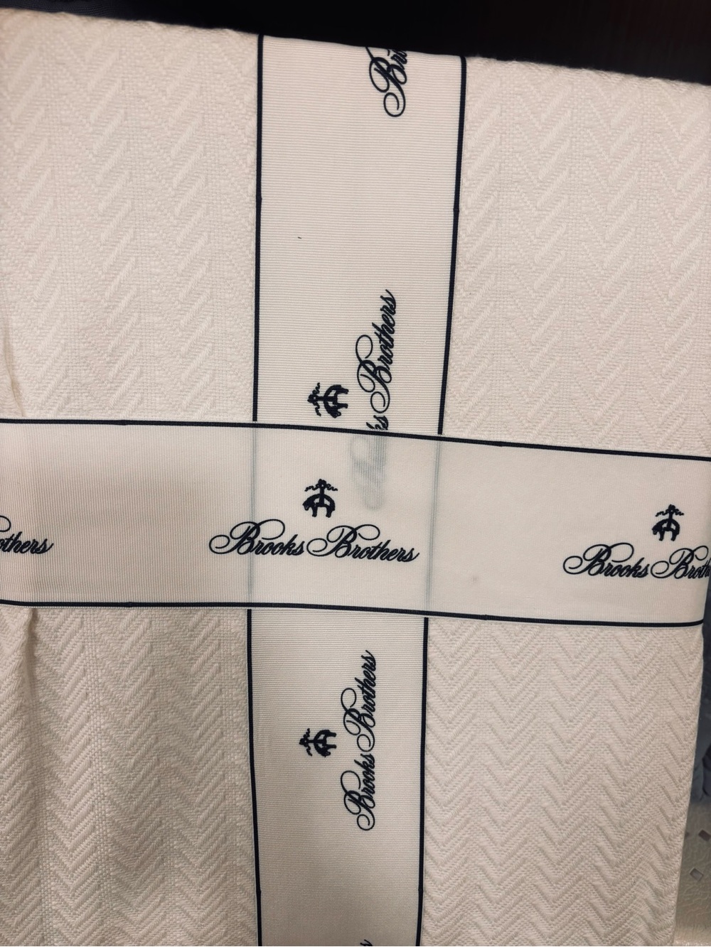 Brooks Brothers King Cotton Blanket -  white